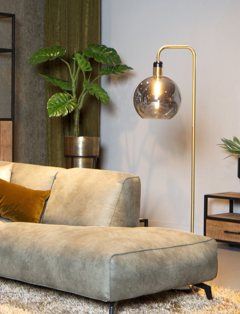 Lucide JULIUS - Stojacia lampa - Ø 28 cm - 1xE27 - Smoke Grey